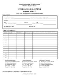 Form IL482-0656 Environmental Sample Cover Sheet - Illinois