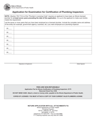 Application for Examination for Certification of Plumbing Inspectors - Illinois, Page 2