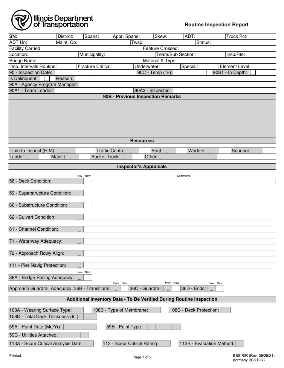 Form BBS RIR Fill Out, Sign Online and Download Fillable PDF