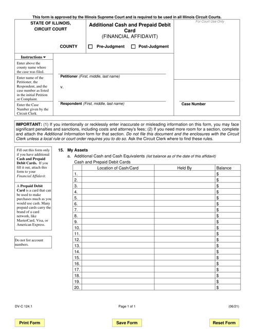Form DV-C124.1  Printable Pdf