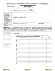 Form DV-I125.1 Additional Investment Accounts and Securities (Financial Affidavit) - Illinois