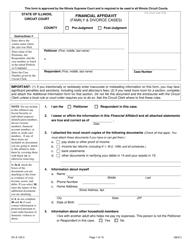 Form DV-A120.3 Financial Affidavit (Family &amp; Divorce Cases) - Illinois