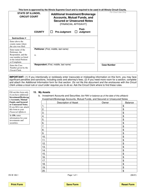Form DV-B126.1  Printable Pdf