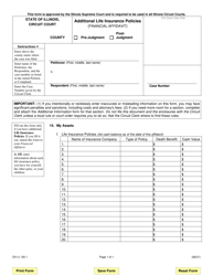 Document preview: Form DV-LI130.1 Additional Life Insurance Policies (Financial Affidavit) - Illinois