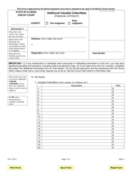 Form DV-V133.1 &quot;Additional Valuable Collectibles (Financial Affidavit)&quot; - Illinois