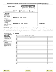 Form DV-P134.1 &quot;Additional Other Personal Property Valued Over $500 (Financial Affidavit)&quot; - Illinois