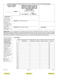 Document preview: Form DV-AT137.1 Additional Transfer or Sale of Assets or Property Within the Last 2 Years With a Fmv of at Least $1,000 (Financial Affidavit) - Illinois