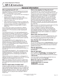 Instructions for Form ST-1-X, 003 Amended Sales and Use Tax and E911 Surcharge Return - Illinois