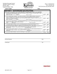 Form ABC-890 Kansas Liquor License Ownership - Kansas, Page 5