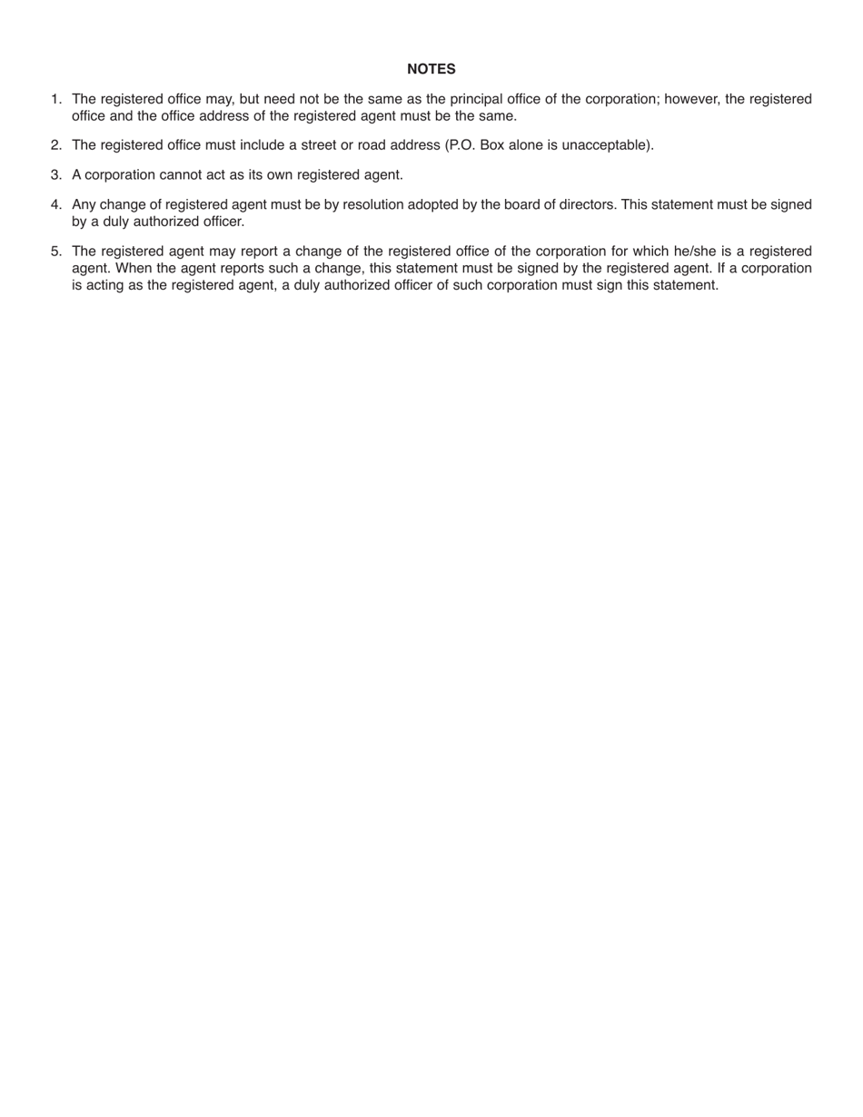 Form NFP105.10 / 105.20 Statement of Change of Registered Agent and / or Registered Office - Illinois, Page 2