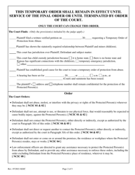 Temporary Order of Protection From Abuse - Kansas, Page 2