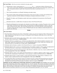 Final Consent Order of Protection From Abuse - Kansas, Page 2