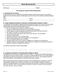 DNR Form 542-0920 Public Water Supply Nitrite Sampling Plan - Iowa, Page 2