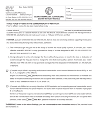 Document preview: Form AOC-340.1 Search Warrant Authorizing Entry Without Notice - Kentucky