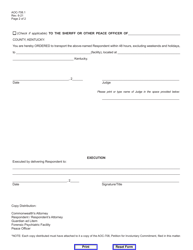 Form AOC-708.1 Order Setting Evidentiary Hearing &amp; Appointing Gal, Order of Commitment Pending Proceedings, and Order Appointing Dpa (Involuntary Commitment) - Kentucky, Page 2