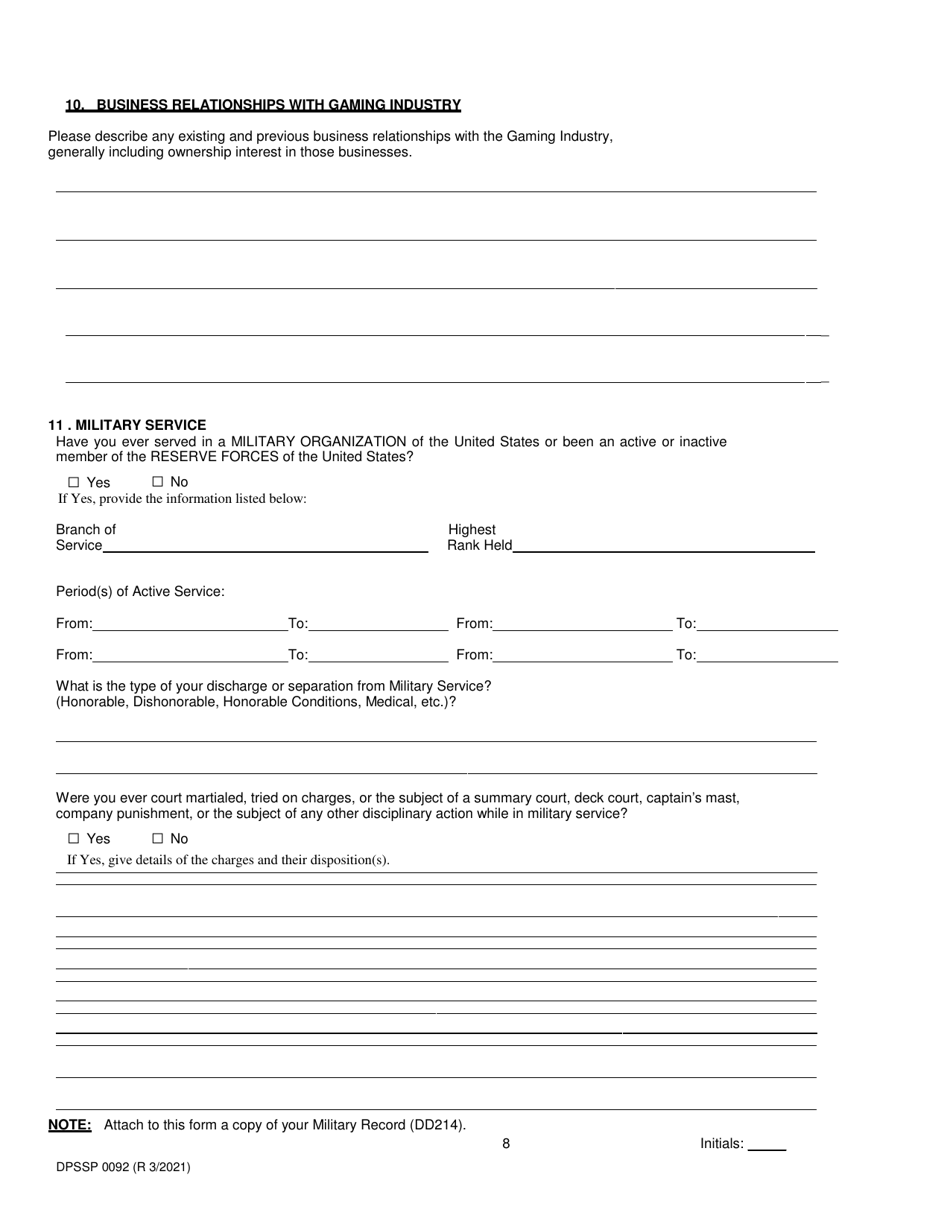 Form DPSSP0092 Gaming Employee Certification Application - Louisiana, Page 13