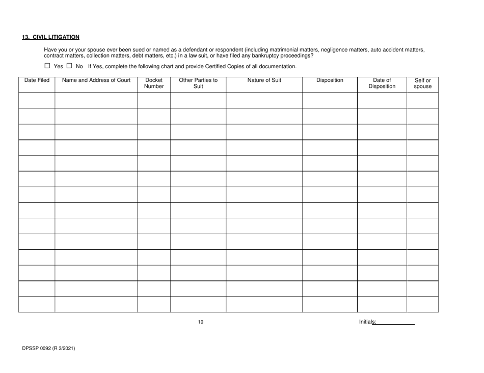 Form DPSSP0092 Gaming Employee Certification Application - Louisiana, Page 15