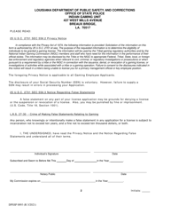 Form DPSSP0093 Gaming Employee State Certification Renewal Application - Louisiana, Page 5
