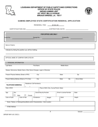 Form DPSSP0093 Gaming Employee State Certification Renewal Application - Louisiana, Page 6