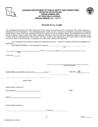 Form DPSSP0093 Gaming Employee State Certification Renewal Application - Louisiana, Page 9