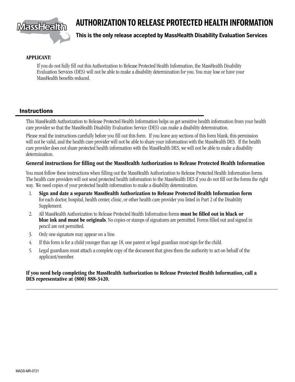 Form MADS-A-MR-COMBO Adult Disability Supplement - Massachusetts, Page 7