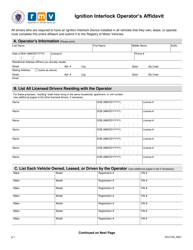 Form DCU135 Ignition Interlock Operator's Affidavit - Massachusetts