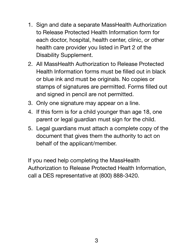 Form MADS-MR-LP Authorization to Release Protected Health Information (Large Print) - Massachusetts, Page 3