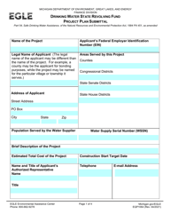 Form EQP1064 Drinking Water State Revolving Fund Project Plan Submittal - Michigan