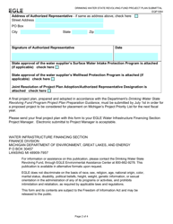 Form EQP1064 Drinking Water State Revolving Fund Project Plan Submittal - Michigan, Page 2