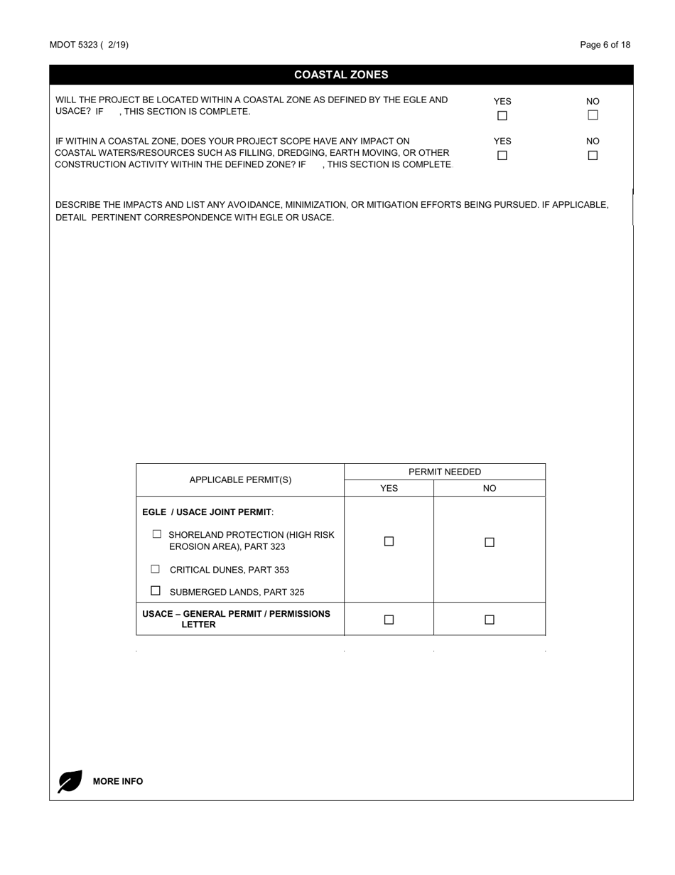 Form MDOT5323 Local Agency Environmental Clearance Form - Michigan, Page 6