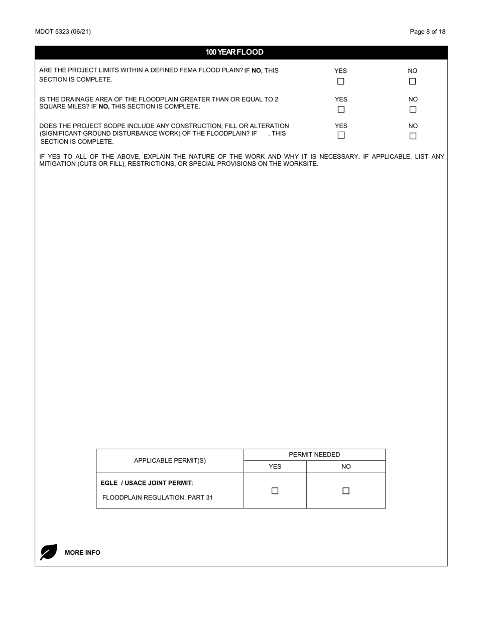 Form MDOT5323 Local Agency Environmental Clearance Form - Michigan, Page 8