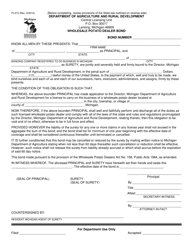 Document preview: Form PI-215 Wholesale Potato Dealer Bond - Michigan