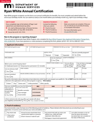 Form DHS-3539-ENG &quot;Ryan White Annual Certification&quot; - Minnesota