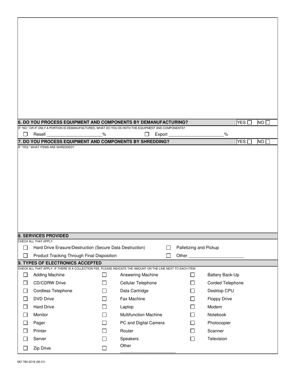 Form MO780-2218 Basic Closure Plan - Missouri, Page 2