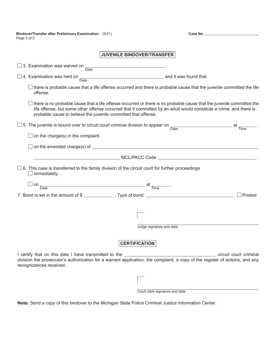 Form MC200S Felony Set, Summons - Michigan, Page 6