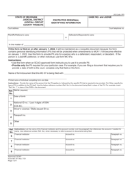 Form MC97 &quot;Protected Personal Identifying Information&quot; - Michigan