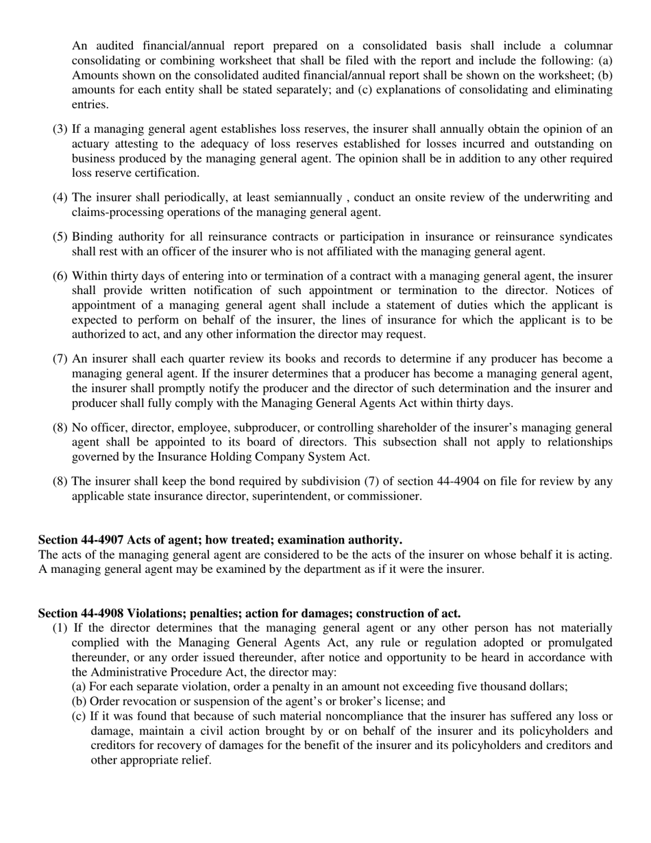 Bond for Managing General Agents - Nebraska, Page 6