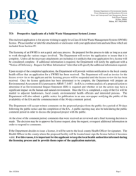 Document preview: Class II Solid Waste Management System License Application - Montana