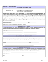 Class II Solid Waste Management System License Application - Montana, Page 5