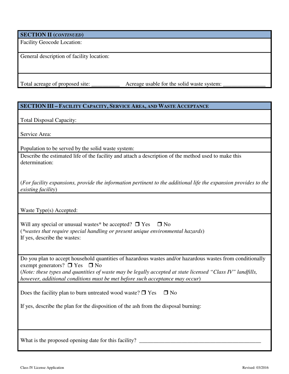 Class IV Solid Waste Management System License Application - Montana, Page 3