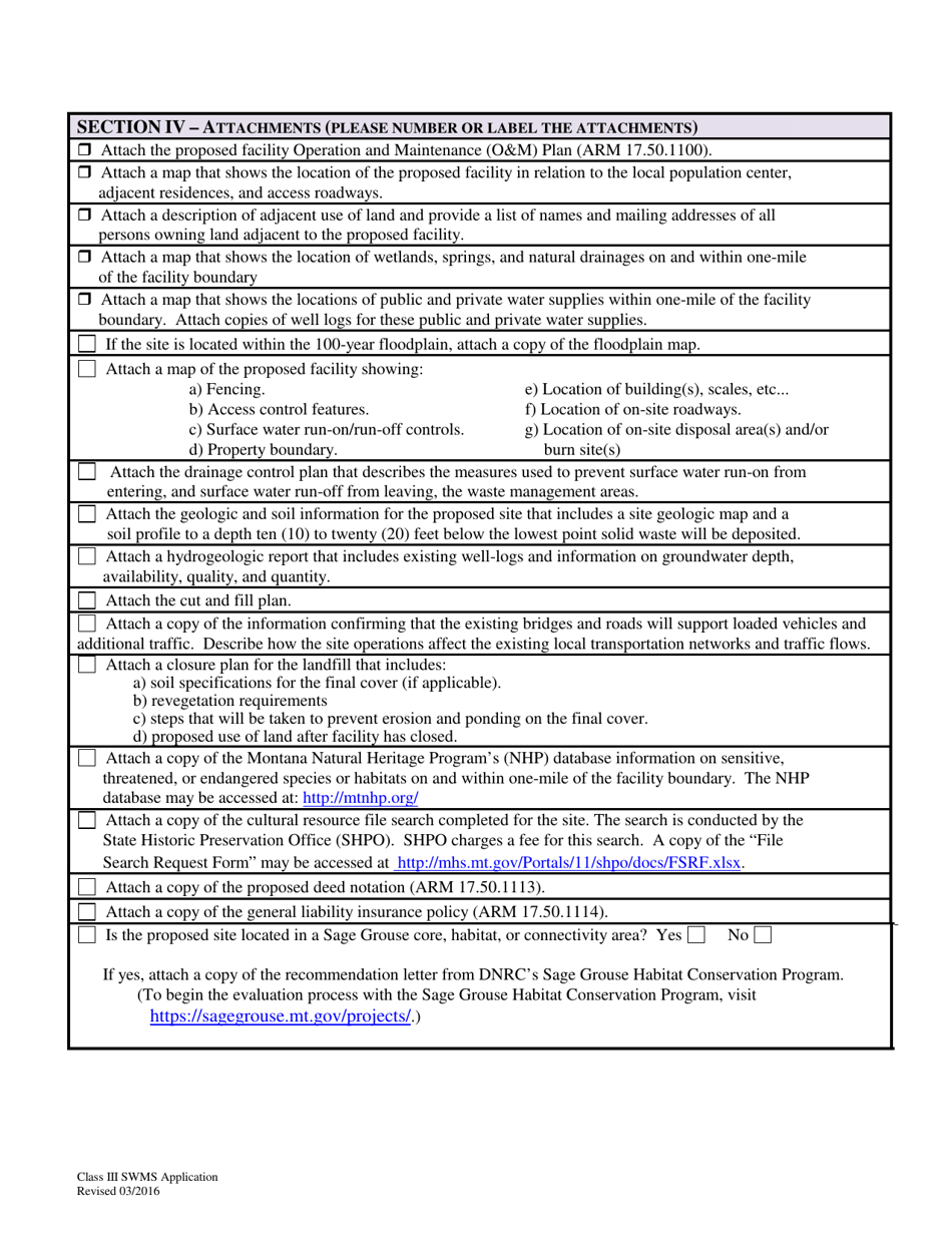 Class Iii Solid Waste Management System License Application - Montana, Page 4