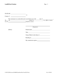 Notice of Landfill Operation Deed Notation - Montana, Page 2