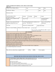 Septic Tank, Cesspool, and Privy Cleaner New Disposal Site Application Form - Montana, Page 2