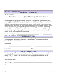 Soil Treatment Facility License Application - Montana, Page 6