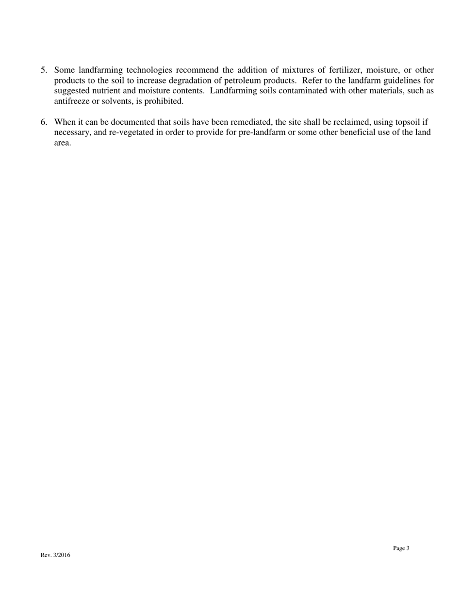 One-Time Landfarm License Application - Montana, Page 3