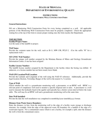 Instructions for Monitoring Well Construction Form - Montana