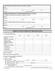 Application for Permit to Install, Repair, Modify, Close or Remove Underground Storage Tanks for Petroleum Products or Hazardous Substances - Montana, Page 2