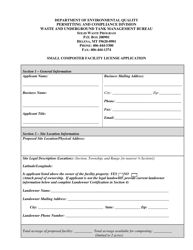 Small Composter Facility License Application - Montana, Page 2