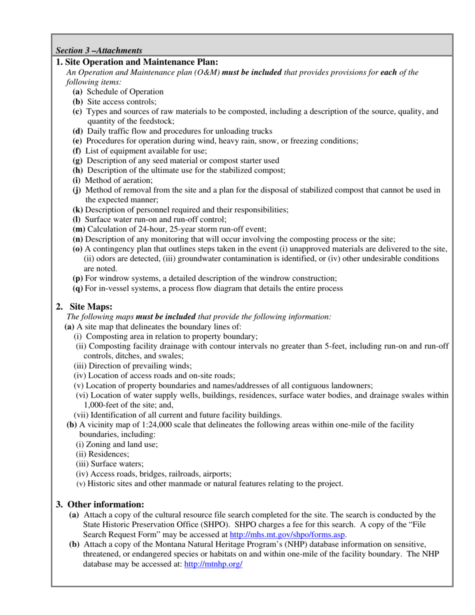 Small Composter Facility License Application - Montana, Page 3