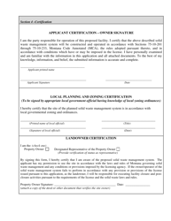 Small Composter Facility License Application - Montana, Page 4